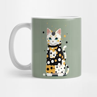 Dot Dapper: Distinguished Cat Design Mug